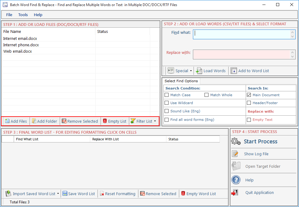 Batch Word Find And Replace Word Find Replace Software Find And Replace Multiple Words In Ms 